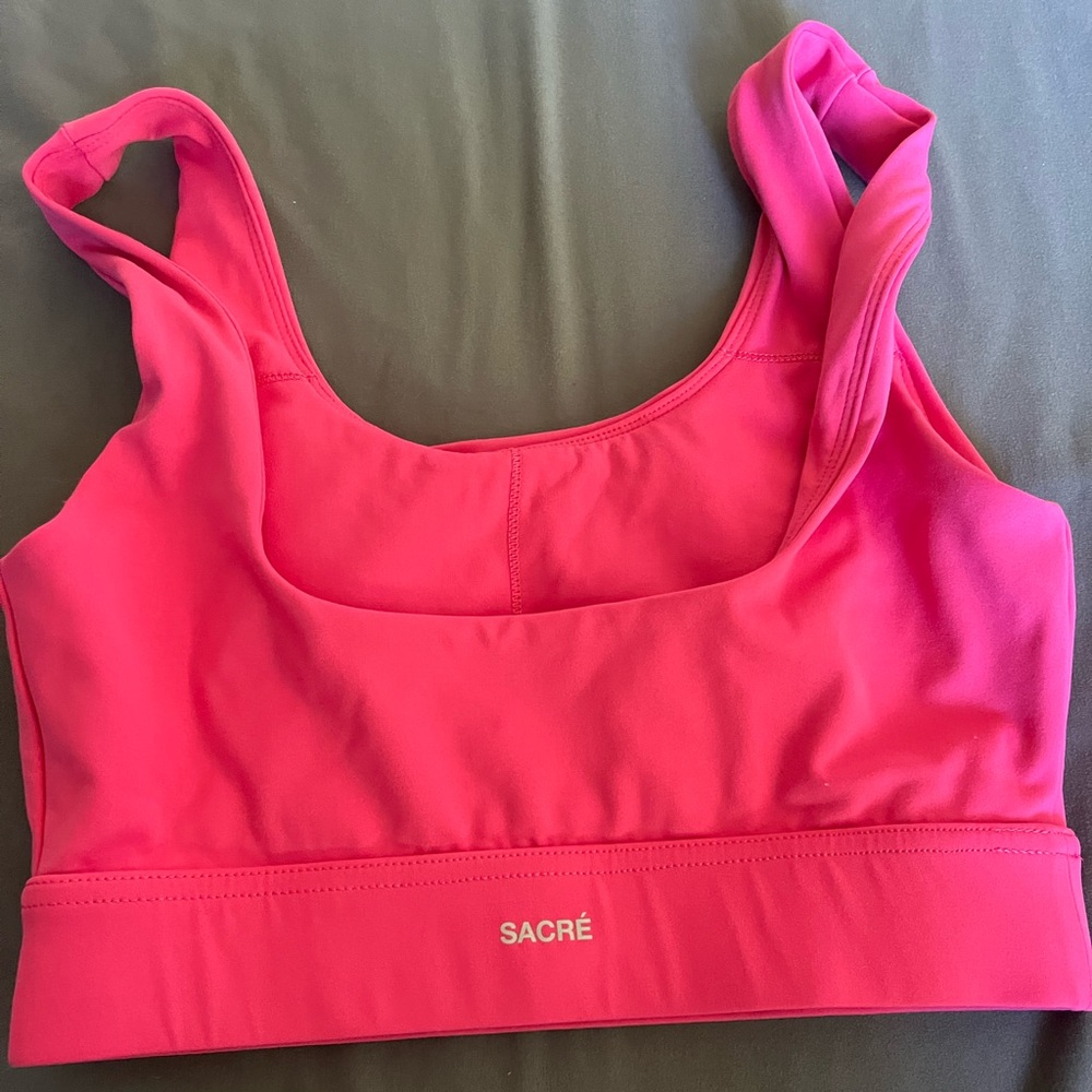 sacre sports bra hot pink
